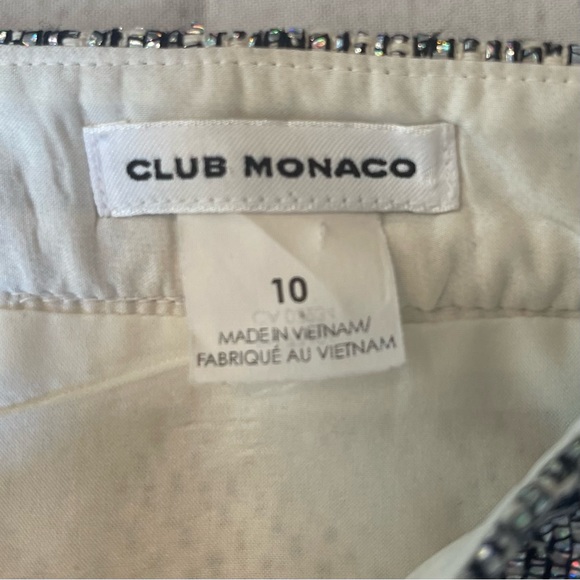 Club Monaco Women's Skirts Club Monaco Glitter White Leather Mini Skirt - Picture 10 of 10